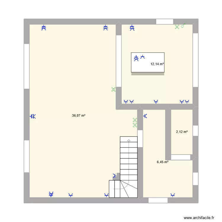 installation Max. Plan de 4  et 57 m²
