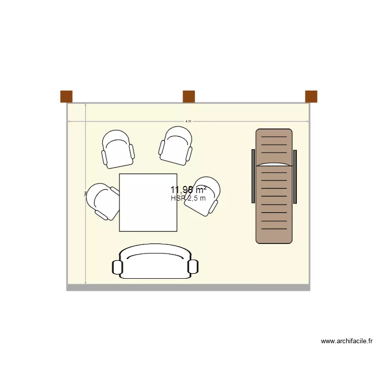 Terrasse ext&eacute;rieure. Plan de 