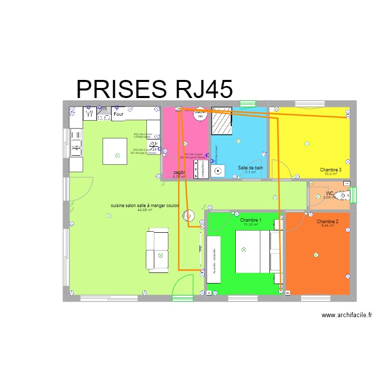 01elec. Plan de 7 pièces et 90 m2