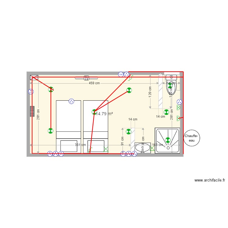 CHAMBRE 3 LA COUE 2. Plan de 0 pièce et 0 m2
