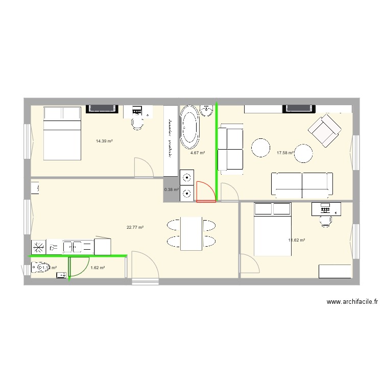 Appartement ies 2. Plan de 0 pièce et 0 m2