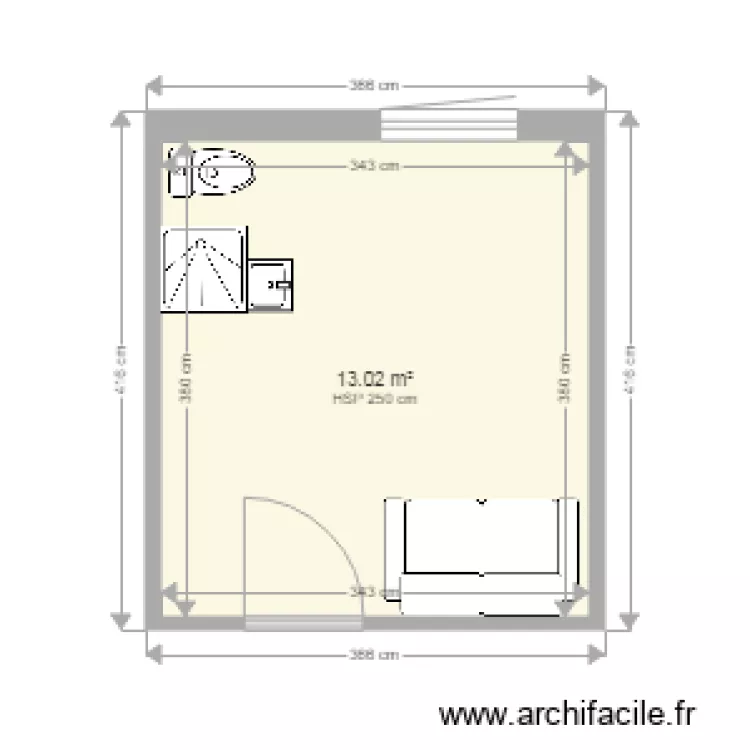 Studio chambre de bonne2. Plan de 