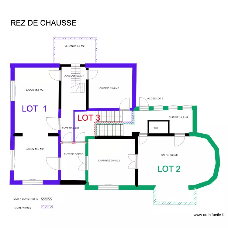 REZ DE CHAUSSE. Plan de 