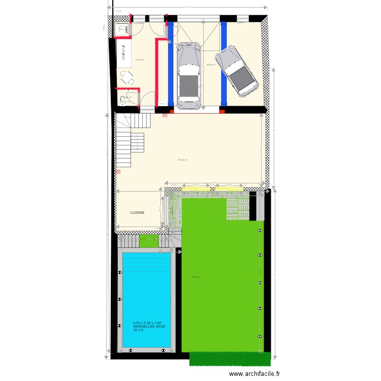 Plan RDC modifié. Plan de 0 pièce et 0 m2