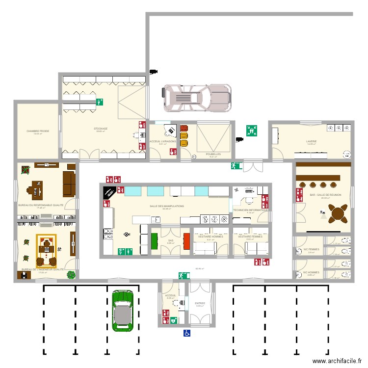 Labo qualité. Plan de 0 pièce et 0 m2