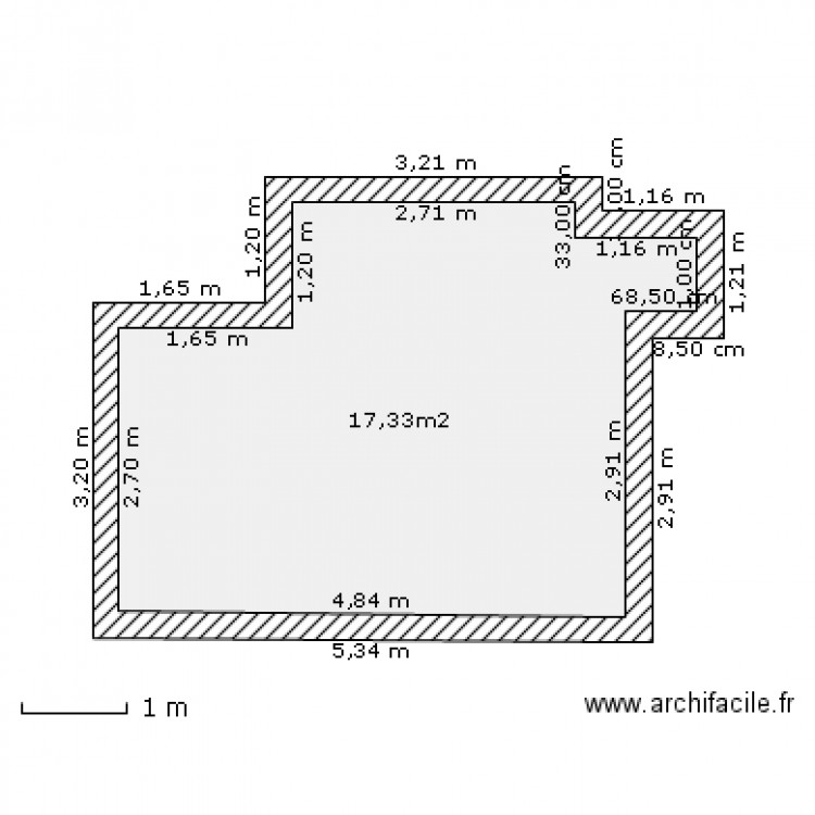 studio. Plan de 0 pièce et 0 m2