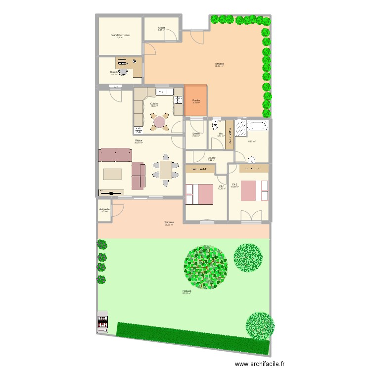 GUASP estimation. Plan de 17 pièces et 247 m2