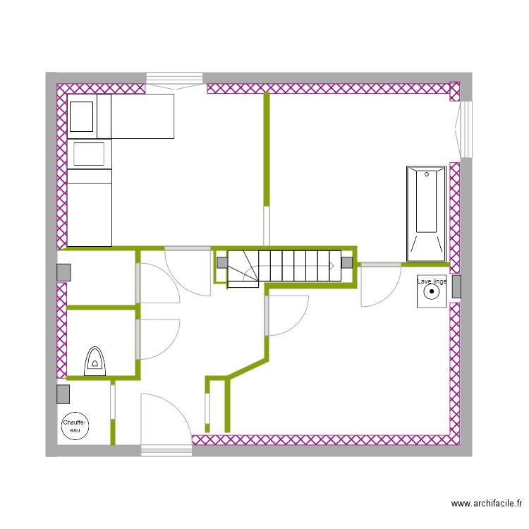 Plan 2 lits bis. Plan de 0 pièce et 0 m2