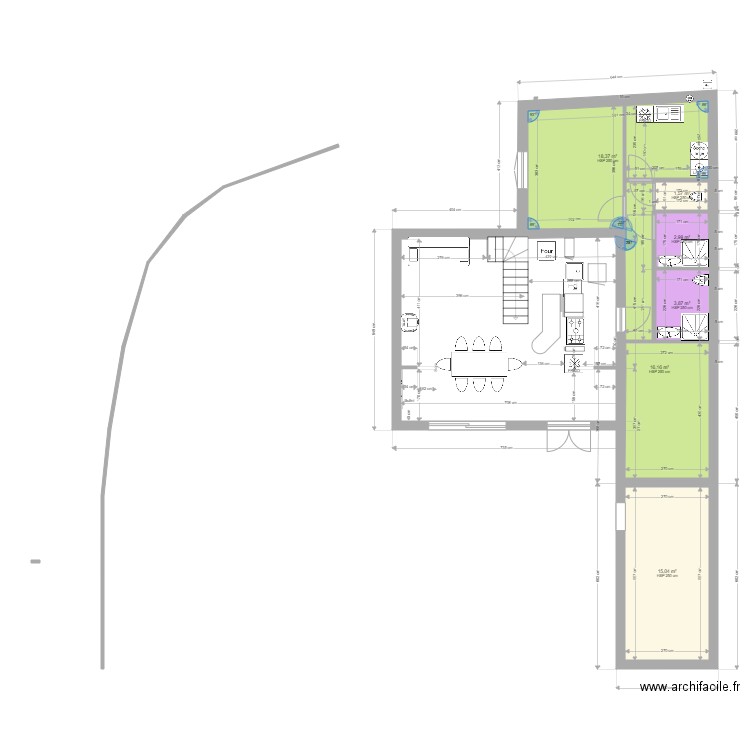 laturballe7. Plan de 6 pièces et 58 m2