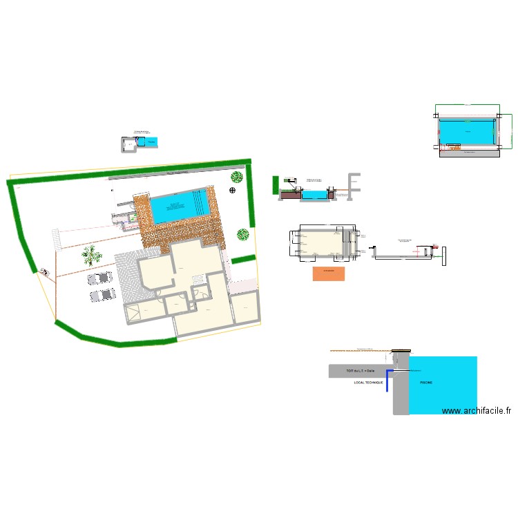 Agnelas piscine v18. Plan de 15 pièces et 292 m2