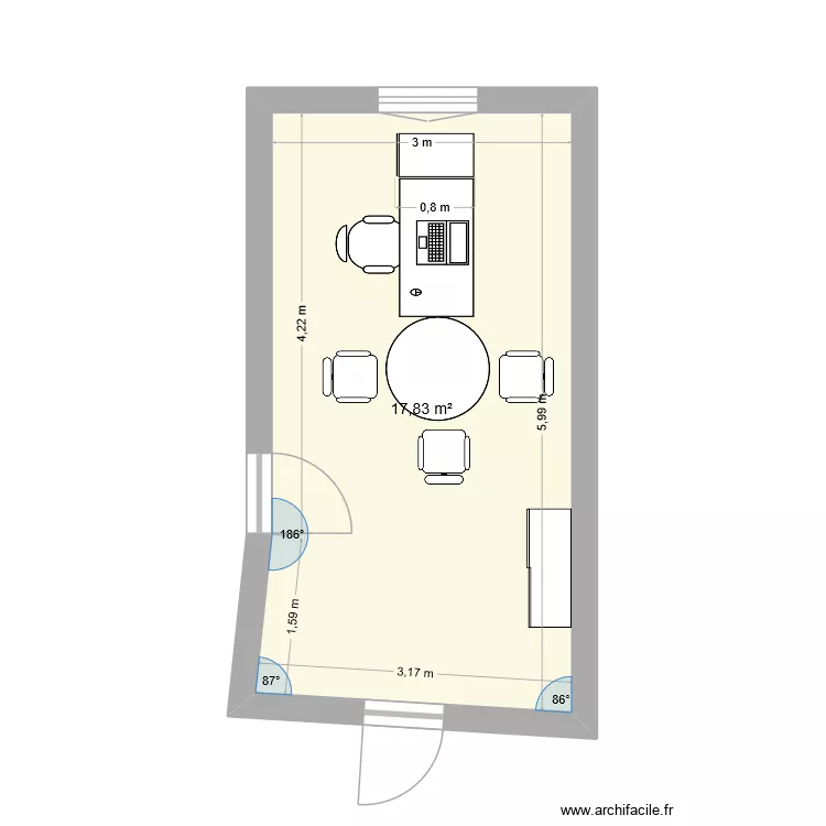 M-109. Plan de 1  et 18 m²