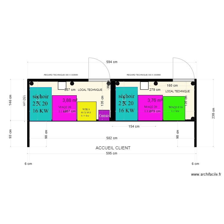 KIOSQUE DOUBLE  D2 . Plan de 0 pièce et 0 m2