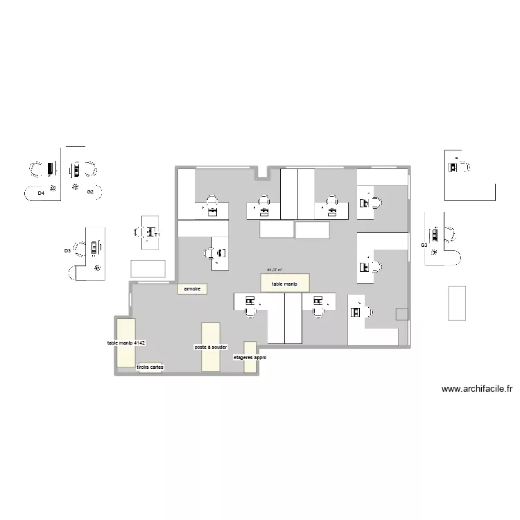 flochon mk. Plan de 1  et 80 m²
