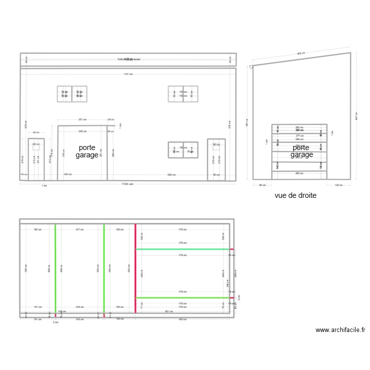 dalle . Plan de 18 pièces et 157 m2