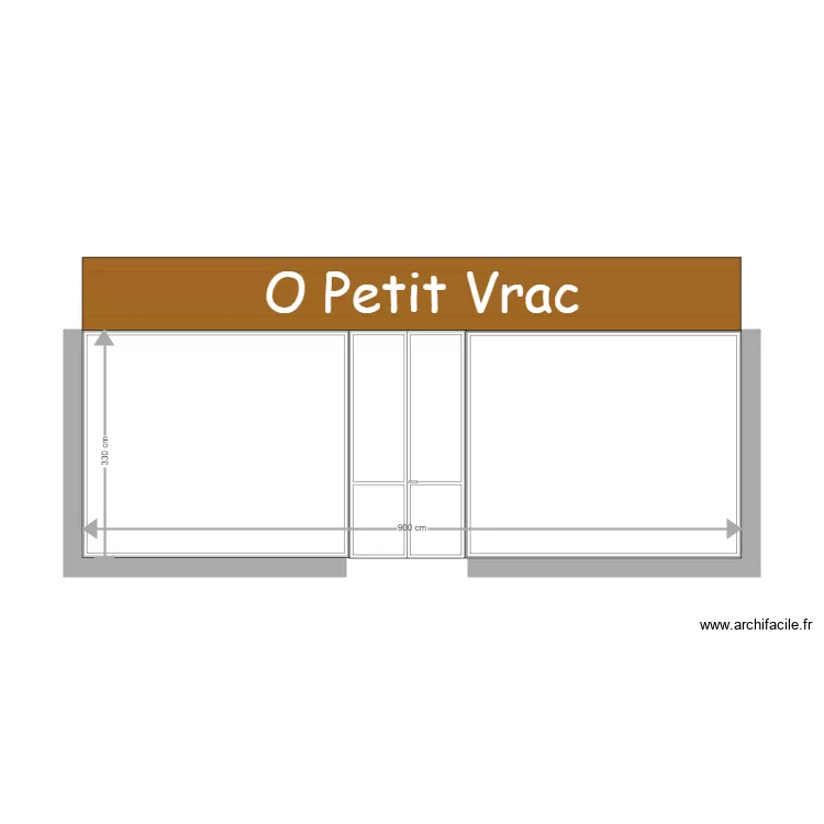 Facade O Petit Vrac. Plan de 