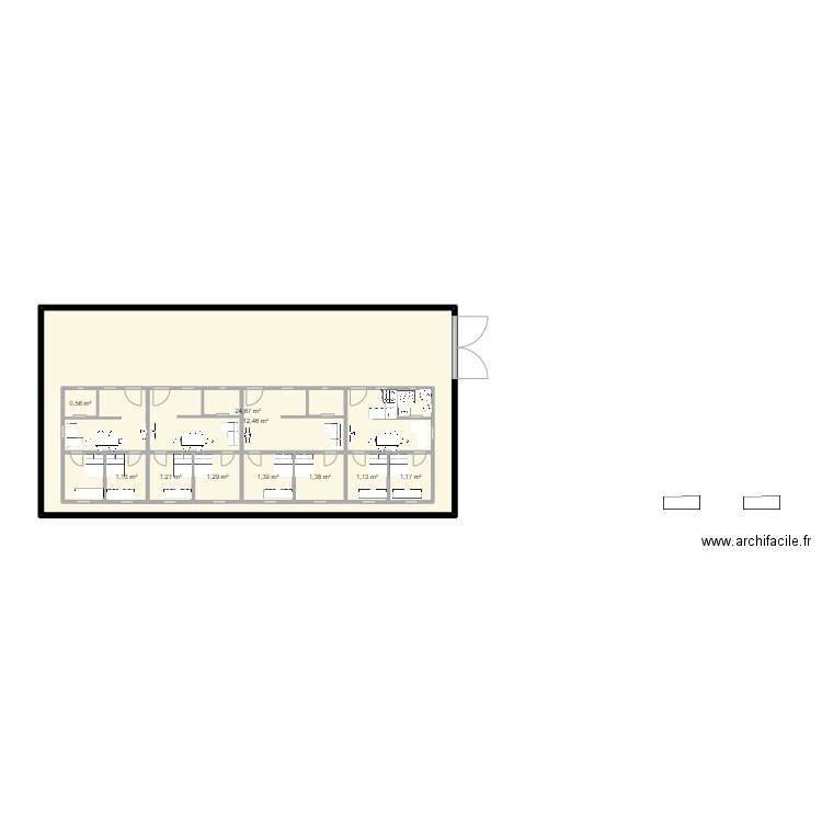 Plan Nukafu. Plan de 10 pièces et 71 m2