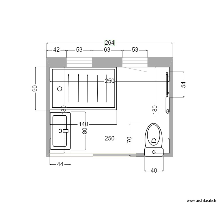 salle d'eau cires 2. Plan de 0 pièce et 0 m2