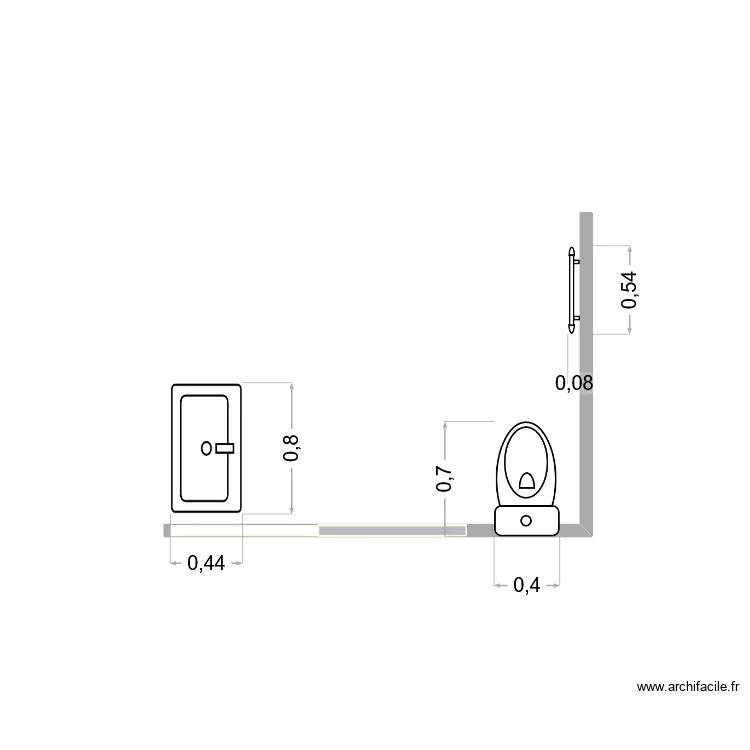 salle d'eau cires 2. Plan de 