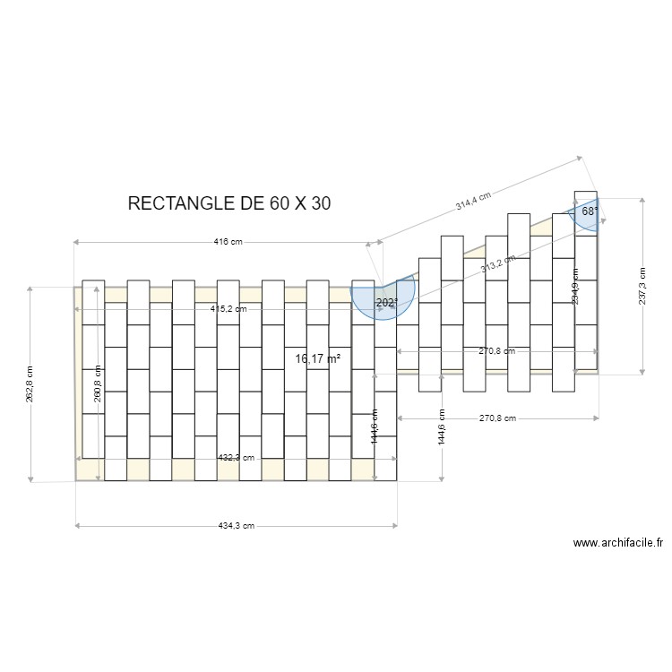 TERRASSE 2. Plan de 1 pièce et 16 m2