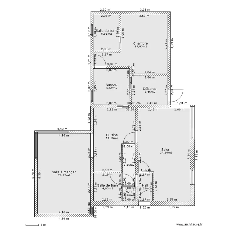 Annexe chambre. Plan de 