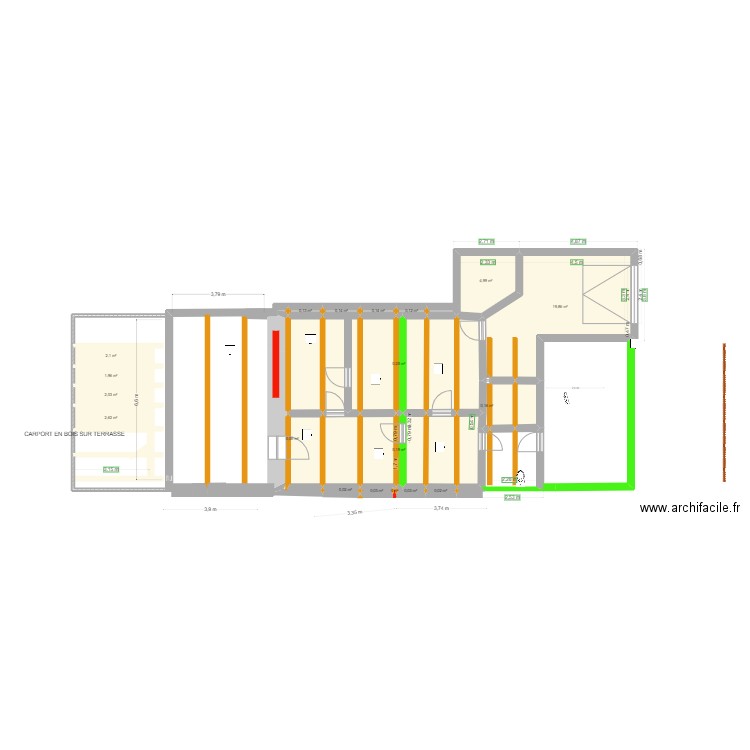 tonnara CHARPENTE TOIT SANS JARDIN. Plan de 33 pièces et 81 m2