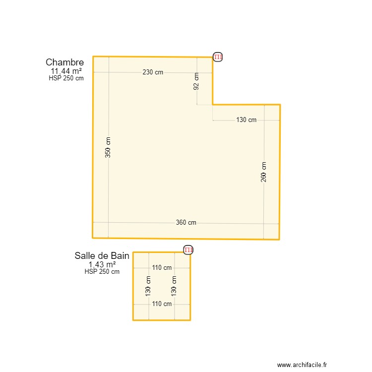 Sté Sonepar Malakoff Chambre en Dynafloor Al Mat. Plan de 2 pièces et 13 m2