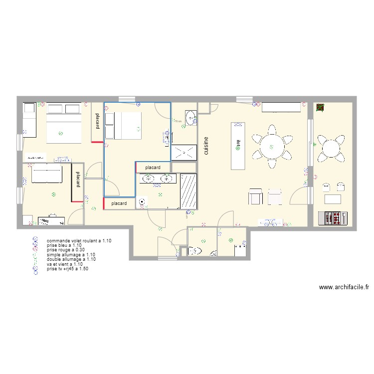 plan electrique. Plan de 14 pièces et 111 m2