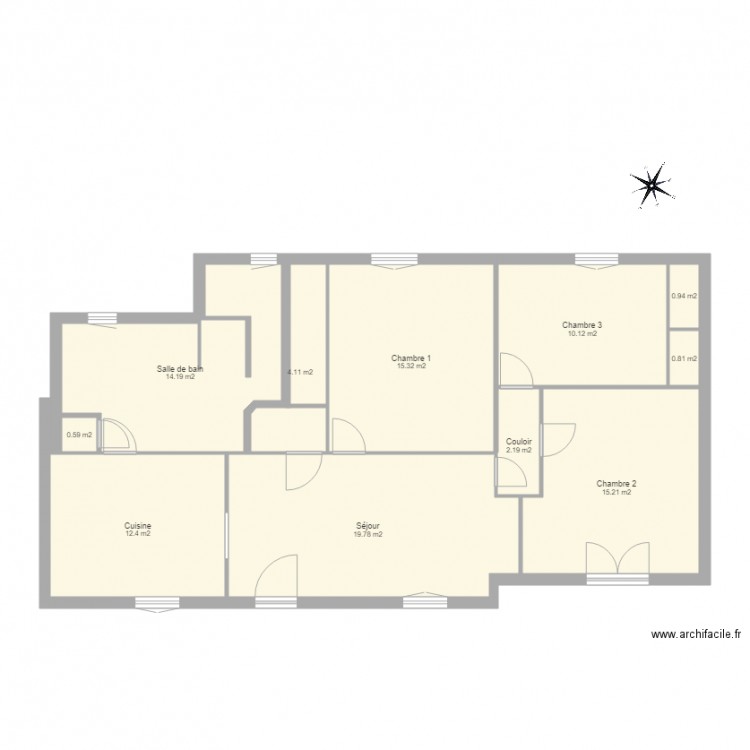 maison manneville. Plan de 11 pièces et 96 m2