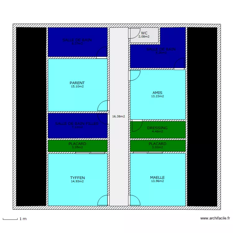 MAISON ETAGE POMAREZ. Plan de 