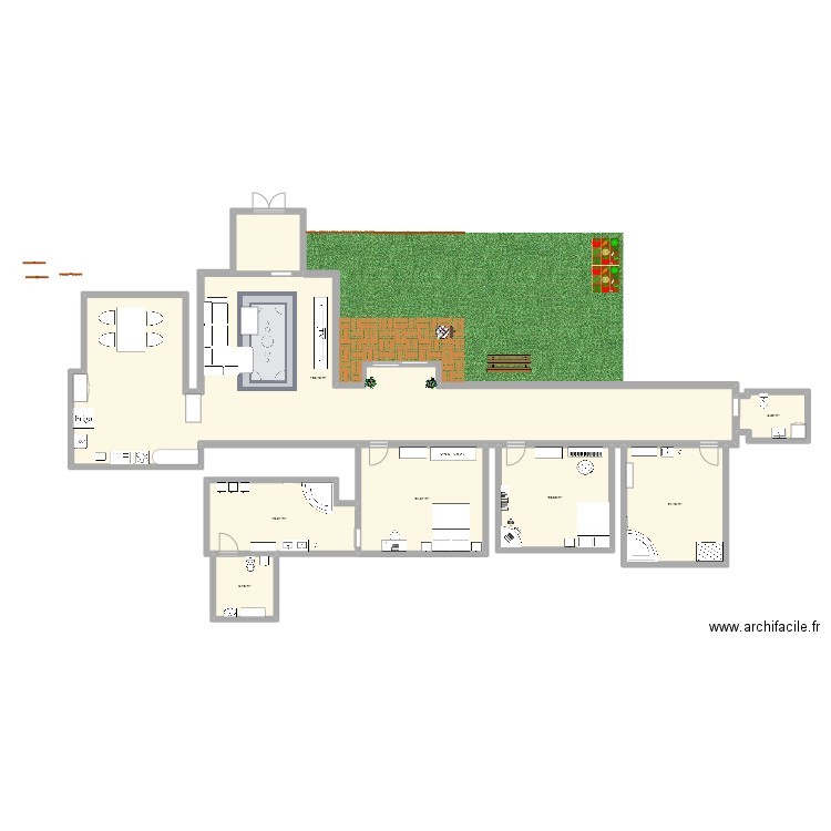  xbf. Plan de 7 pièces et 223 m2