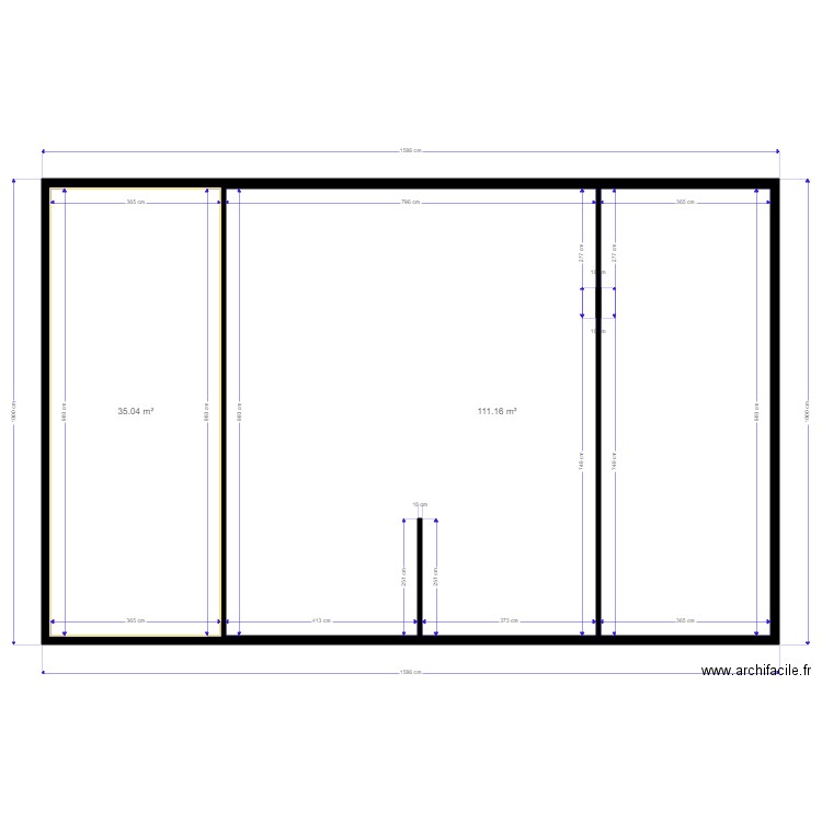 avange 1. Plan de 2 pièces et 146 m2