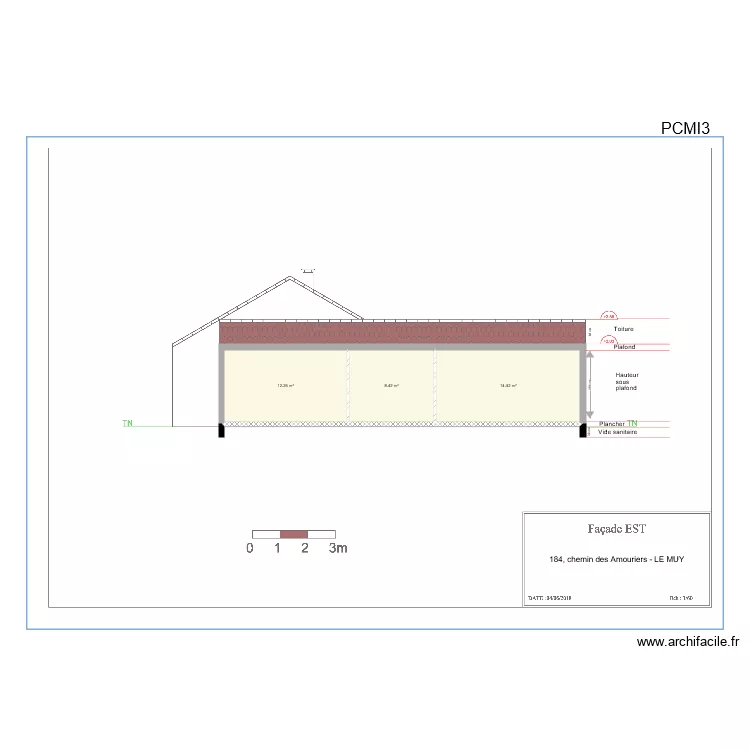 plan coupe est PCMI3. Plan de 