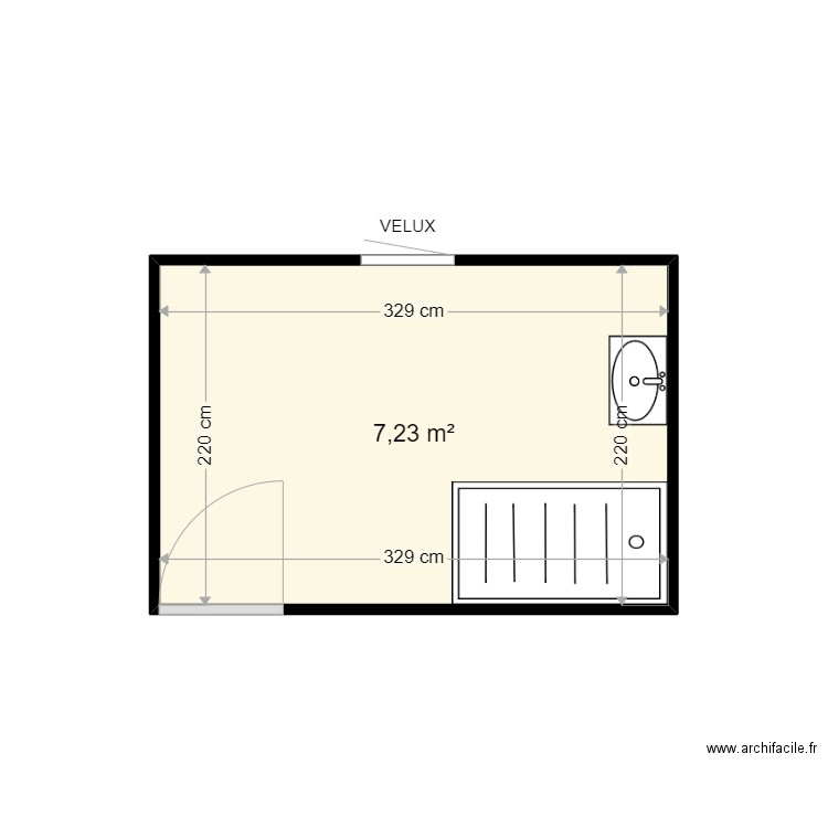 BRUNET DANIEL . Plan de 1 pièce et 7 m2