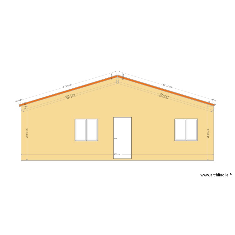 facade ouest. Plan de 0 pièce et 0 m2