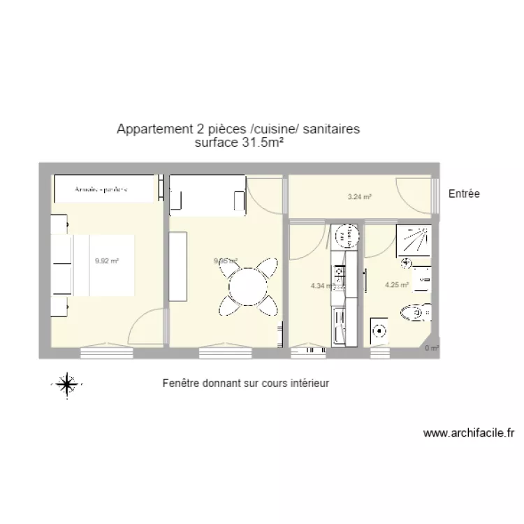 Appartement meublé. Plan de Appartement meublé. Plan de