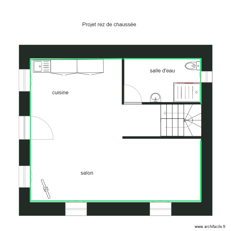 Letellier projet rez de chaussée. Plan de 0 pièce et 0 m2