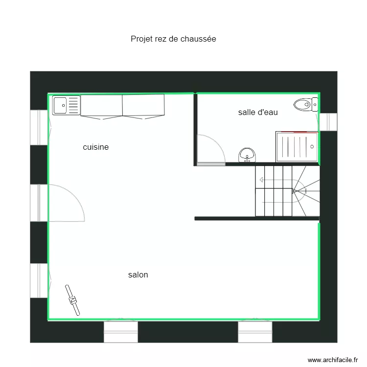 Letellier projet rez de chauss&eacute;e. Plan de 