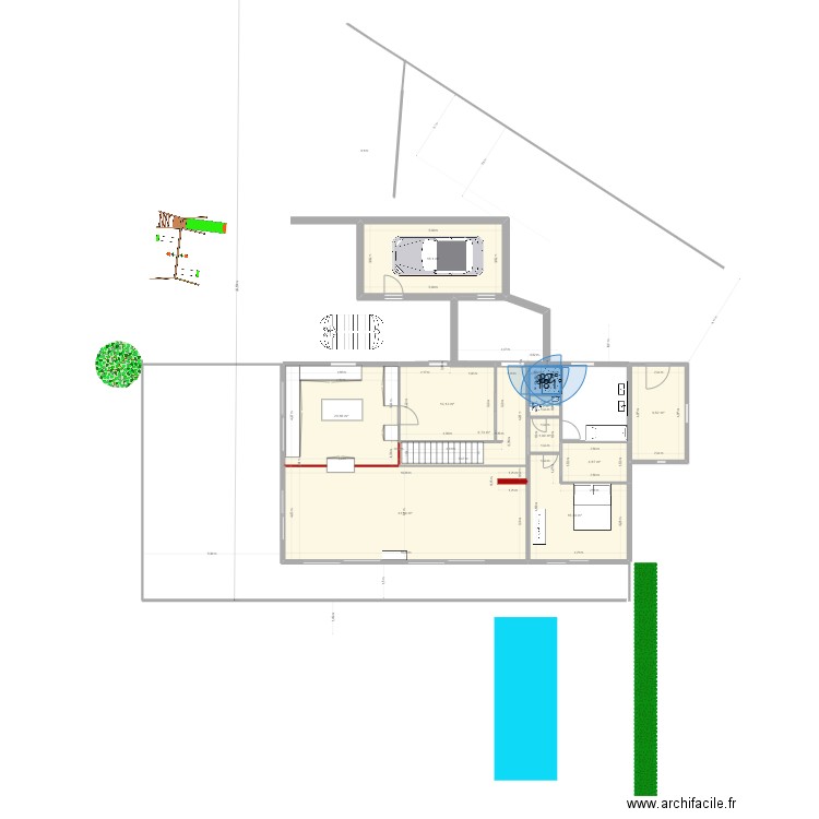 ebauche guip 33. Plan de 11 pièces et 138 m2