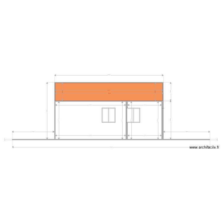 garage façade  arriere  . Plan de 0 pièce et 0 m2