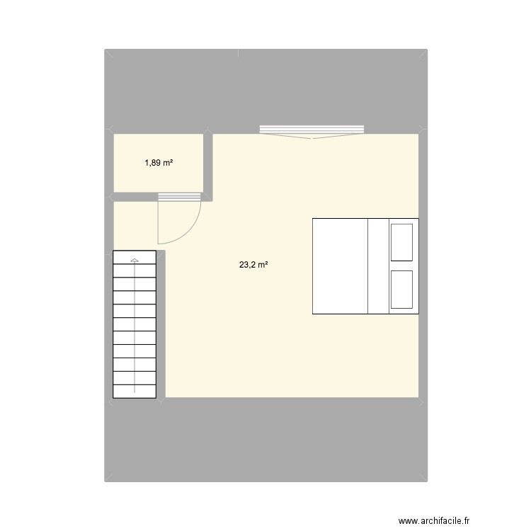 GOUY 2èME. Plan de 5 pièces et 42 m2