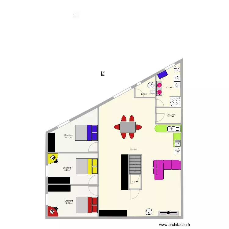 appart 1 seul. Plan de 