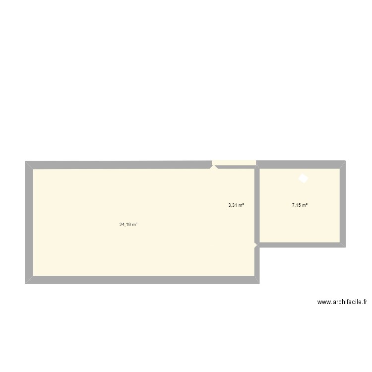 maison. Plan de 3 pièces et 35 m2