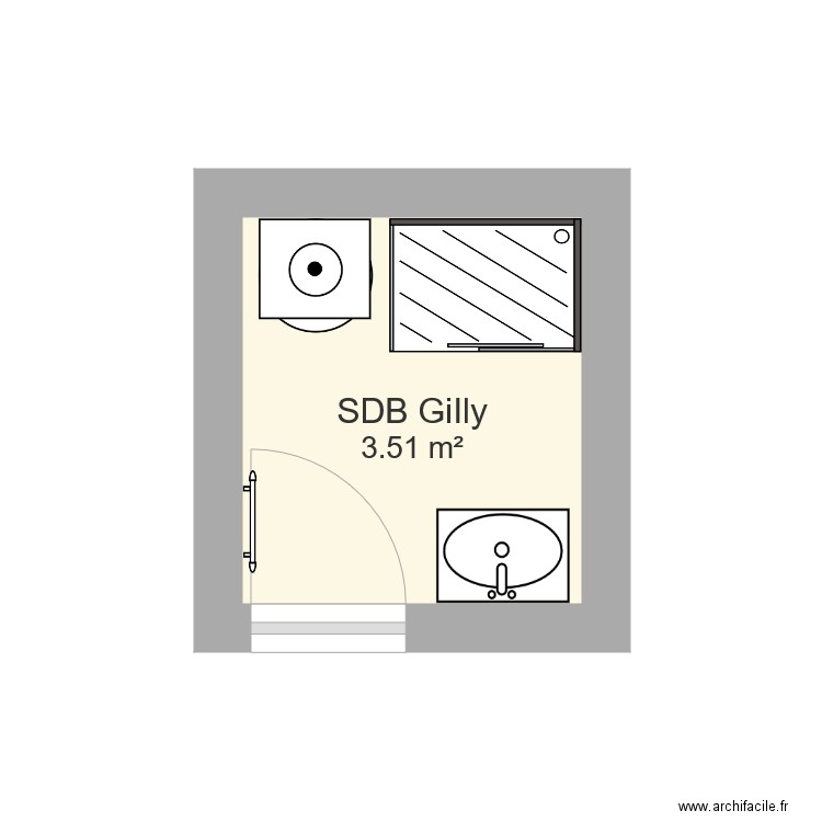 SDB Gilly. Plan de 0 pièce et 0 m2