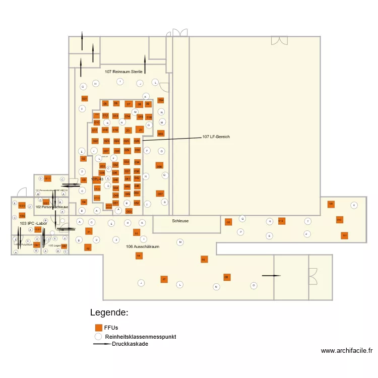 Reinraum 100 . Plan de 