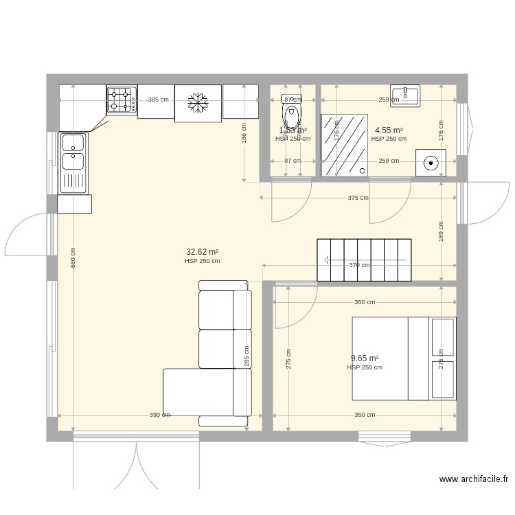 7x8 RDC V2. Plan de 0 pièce et 0 m2