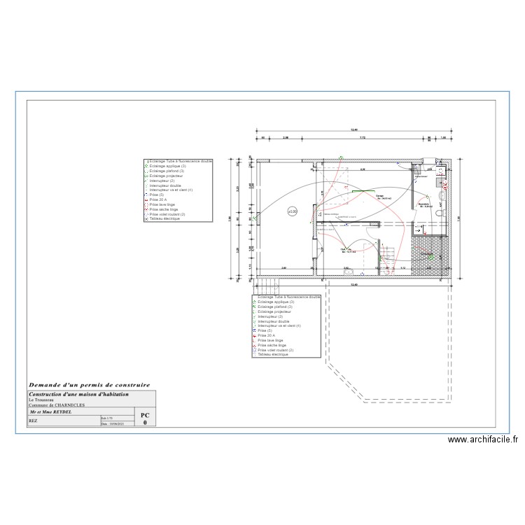 reydel rdc ALIM PRISE ET ECLAIRAGE. Plan de 0 pièce et 0 m2