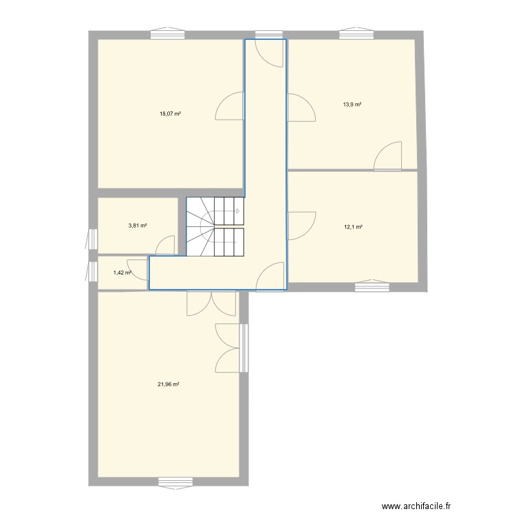 BizanosRdC. Plan de 7 pièces et 85 m2