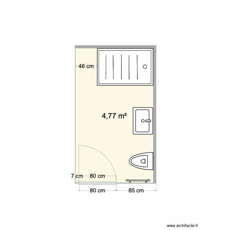 SALLE DE BAIN BAB. Plan de 