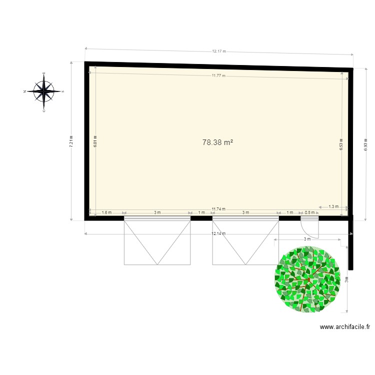 GARAGE JML. Plan de 1 pièce et 78 m2