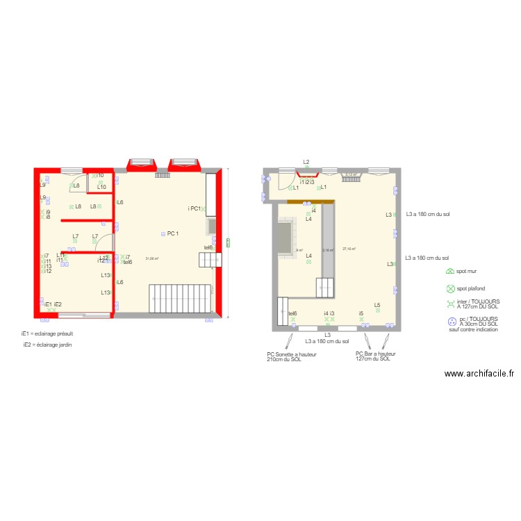 plan aranud ELEC. Plan de 0 pièce et 0 m2
